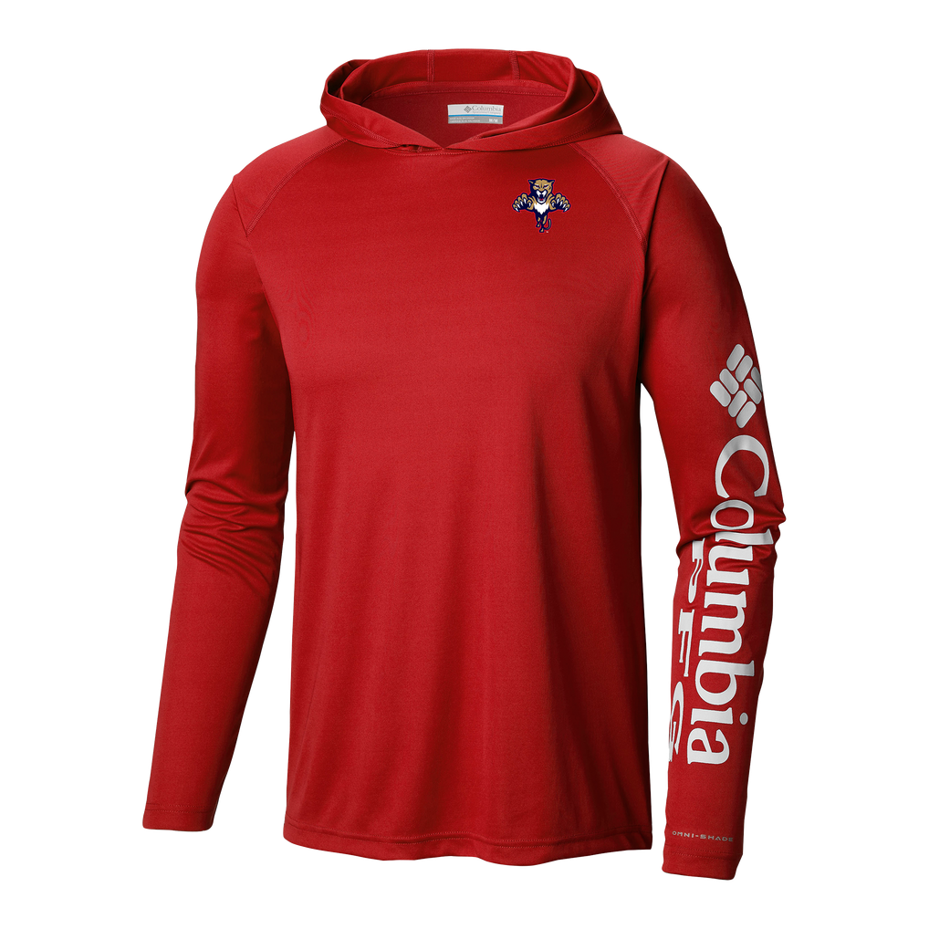  Florida Panthers Columbia Terminal Tackle Omni-Shade Raglan Pullover Hoodie - Red
